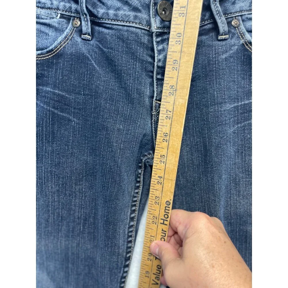 Silver Jeans Santorini Women's Size 28 Cropped Denim Capri Blue Jeans - Picture 12 of 15